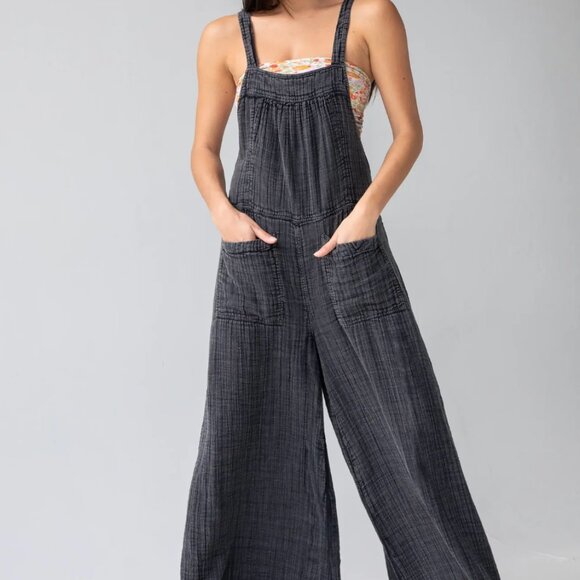 Natural Life Dakota overalls, washed black, size Large - Picture 1 of 5